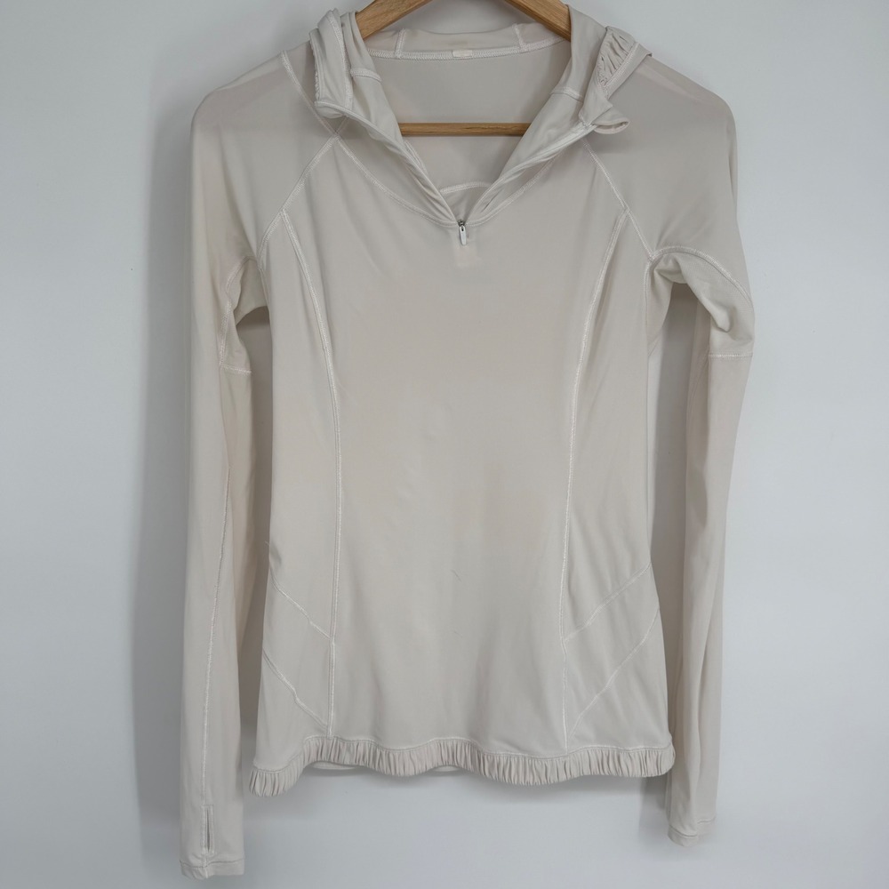 Lululemon Define Half Zip Hoodie Women's 4 Long Sleeve Running White